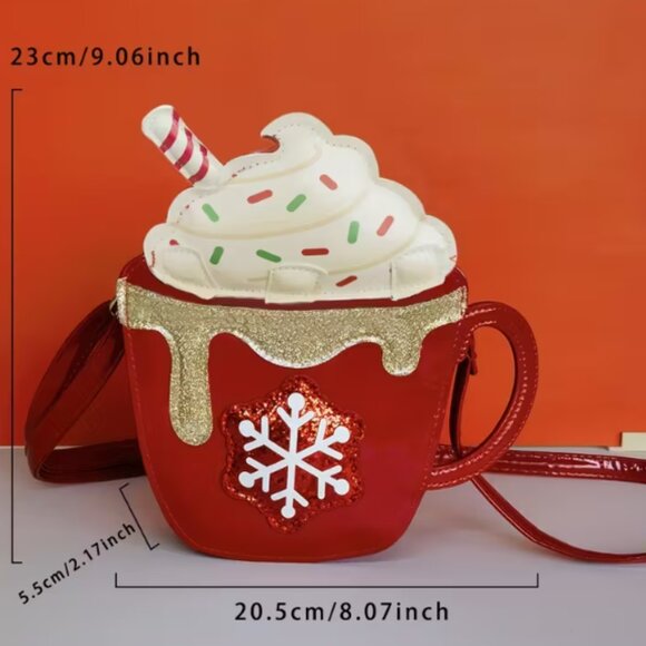 Christmas Hot Cocoa Cup Crossbody Bag - Picture 7 of 7